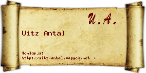 Uitz Antal névjegykártya